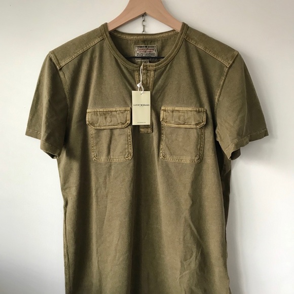 Lucky Brand Military Henley Short Sleeve T-shirt - Picture 2 of 5